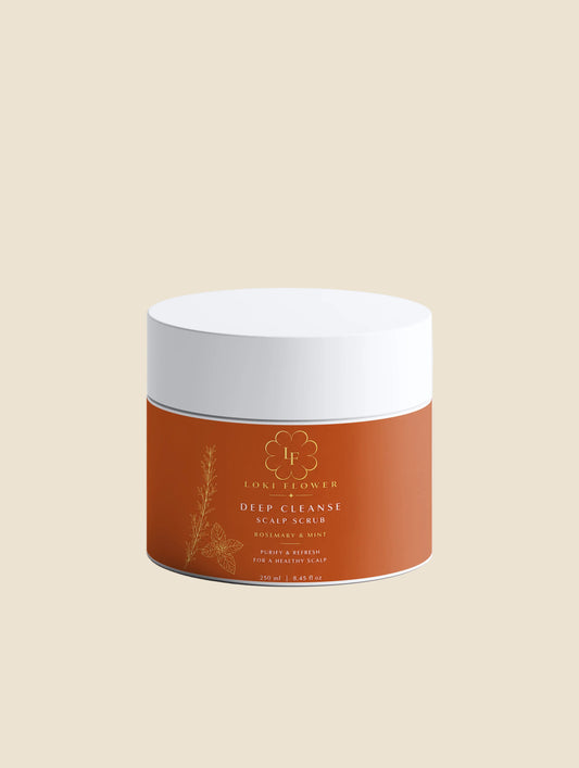 Jar of Loci Flower Deep Cleanse Scalp Scrub on a white background